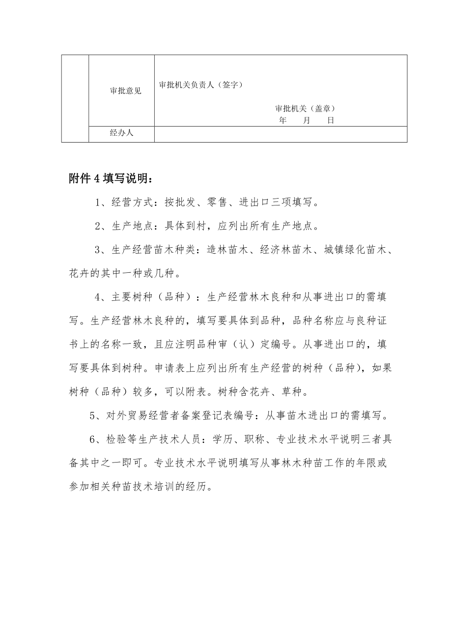 《林木种子生产经营许可证》申请表